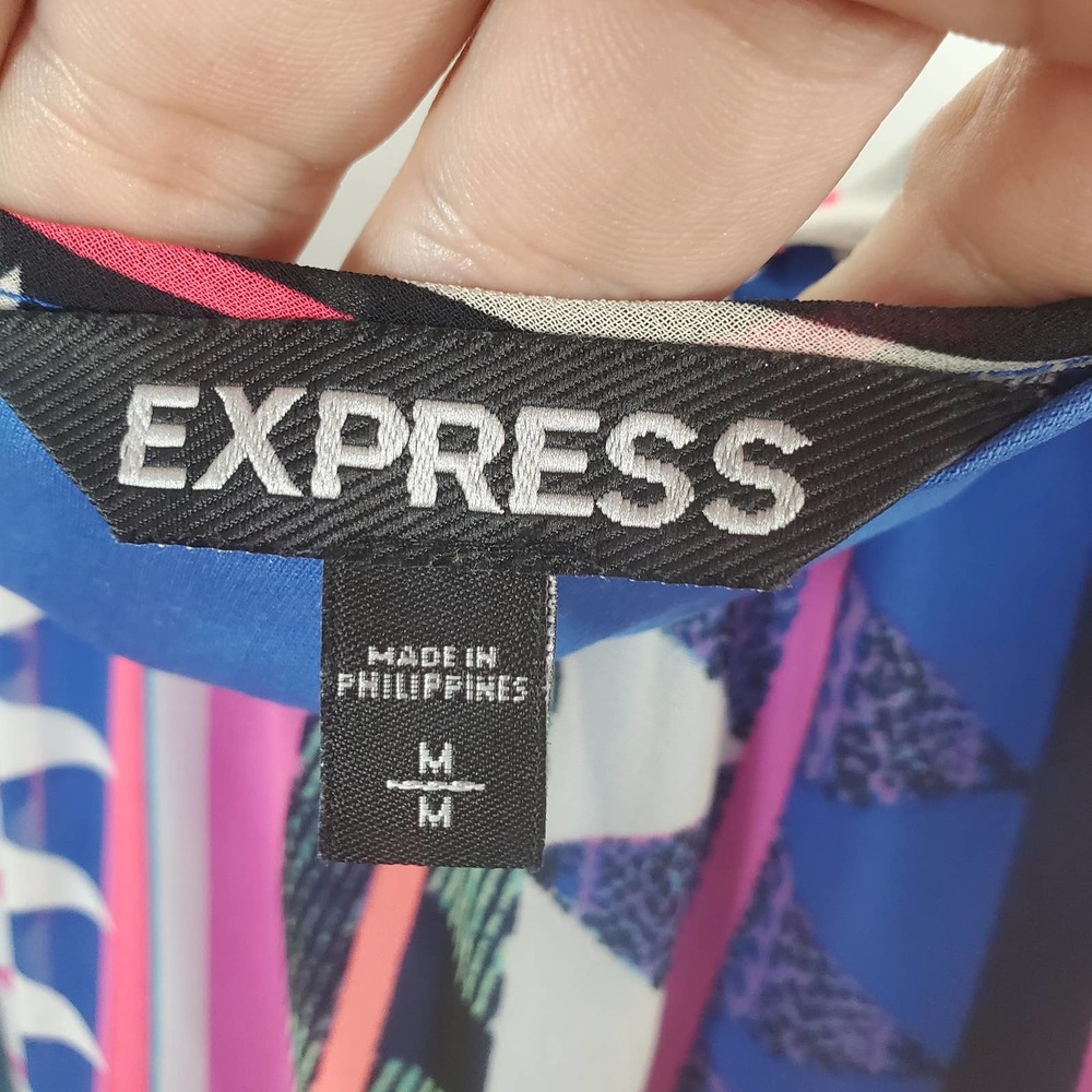 Express colorful mini dress size medium spaghetti strap - Picture 3 of 4